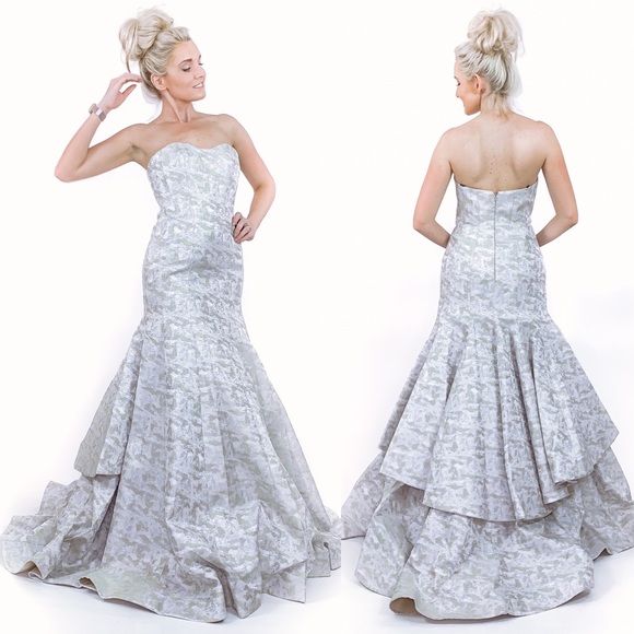 Andrea & Leo Couture Dresses & Skirts - Silver Mermaid Pageant Evening Gown Wedding Dress